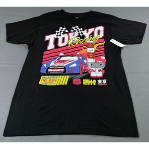 Hello Kitty Tokyo Speed Racing Graphic T-Shirt Black Sanrio Bioworld Medium NEW